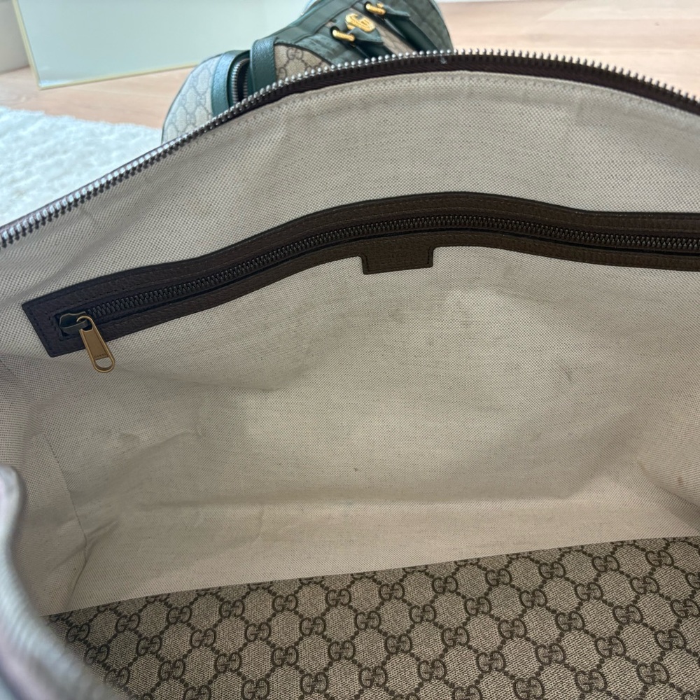 Gucci Duffle Bag - Gucci Beige and Brown Monogram Duffel Bag - Picture 8 of 10